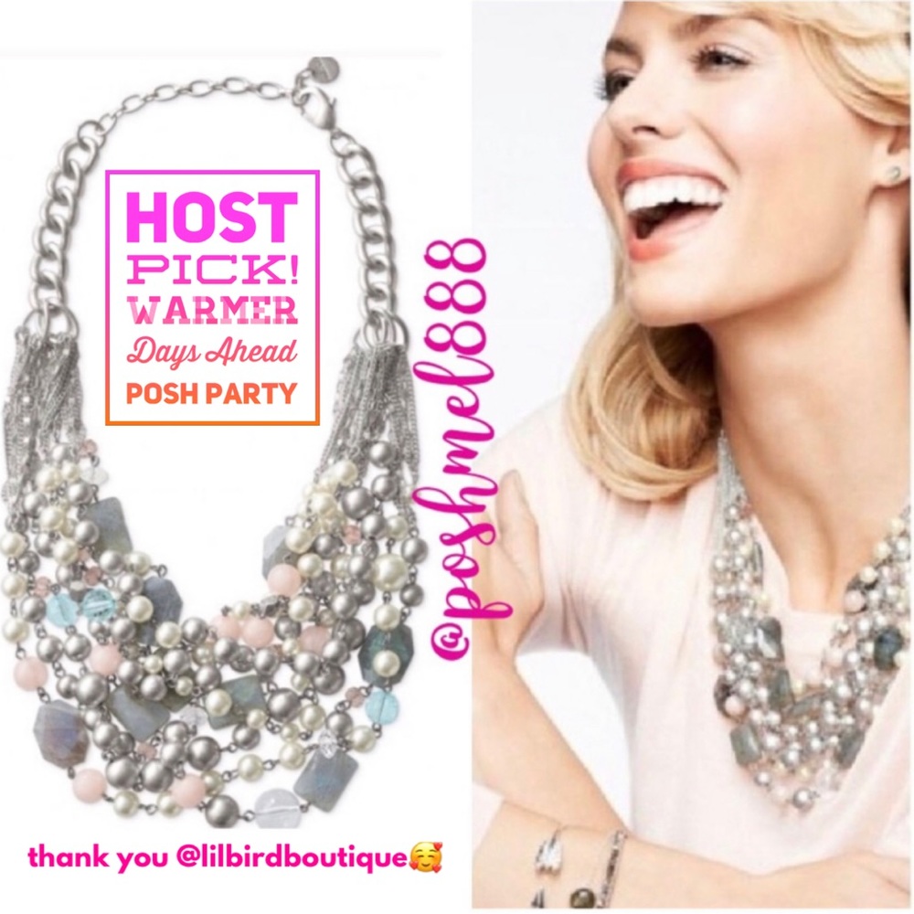 Stella & Dot | Gorgeous Labradorite + Silver Multi-layer Oslo Necklace Rโฆ - Picture 1 of 15